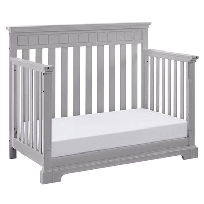 Thomasville Kids Willow 4 in 1 Crib, Pebble Gray & Kolcraft Fresh Start Mattress - VMInnovations