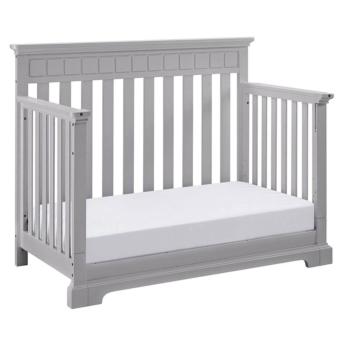 Thomasville Kids Willow 4 in 1 Crib, Pebble Gray & Sealy Posturepedic Mattress