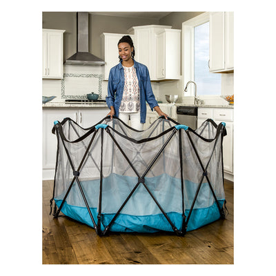 Regalo 8 Panel Foldable Mesh Childrens Play Yard & Carrying Bag, Teal (Open Box)