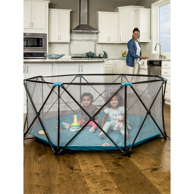 Regalo 1380DS 8 Panel Foldable Mesh Childrens Play Yard & Carrying Bag, Teal (Refurbished)