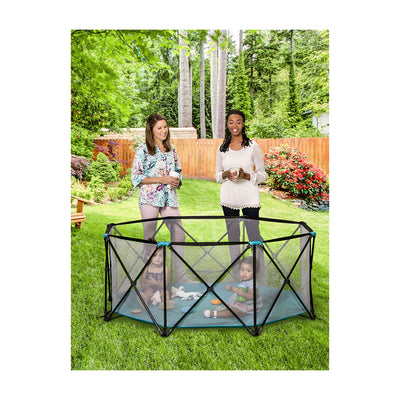 Regalo 8 Panel Foldable Mesh Childrens Play Yard & Carrying Bag, Teal (Open Box)