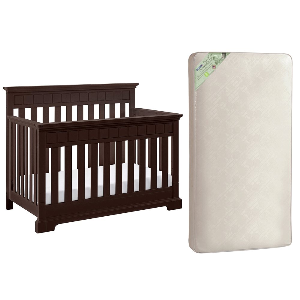 Thomasville Kids Willow 4 in 1 Crib, Espresso & Kolcraft Pure Sleep Mattress