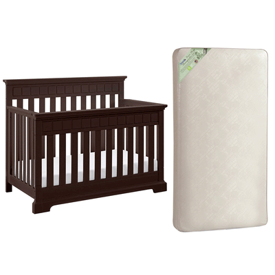 Thomasville Kids Willow 4 in 1 Crib, Espresso & Kolcraft Pure Sleep Mattress