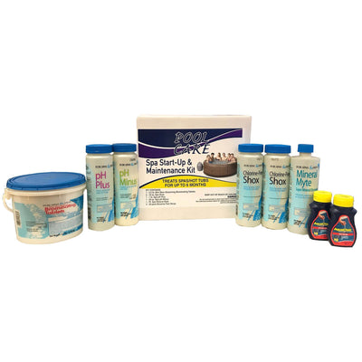 Intex PureSpa 4-Person Inflatable Spa, Tan & Qualco 6 Month Hot Tub Chemical Kit