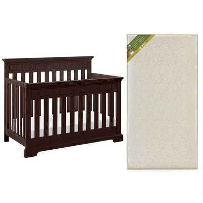 Thomasville Kids Willow 4 in 1 Crib, Espresso & Sealy Soybean Crib Mattress