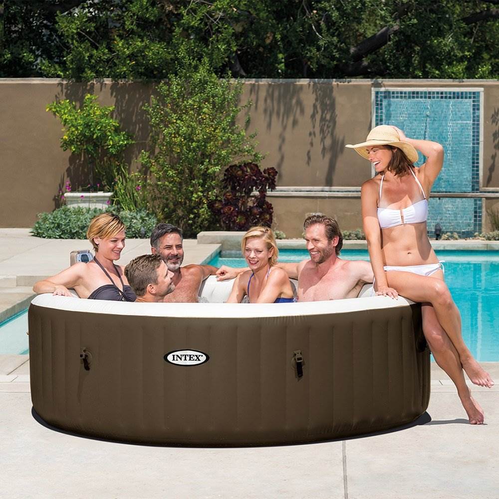 Intex Pure Spa 6 Person Inflatable Hot Tub & Qualco 6 Month Spa Chemical Kit