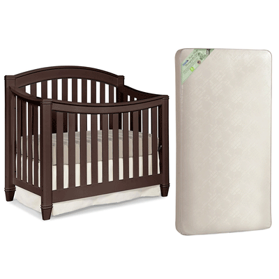 Thomasville Kids Highlands 4 in 1 Crib, Espresso & Kolcraft Pure Sleep Mattress
