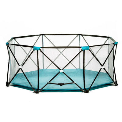 Regalo 8 Panel Foldable Mesh Childrens Play Yard & Carrying Bag, Teal (Open Box)