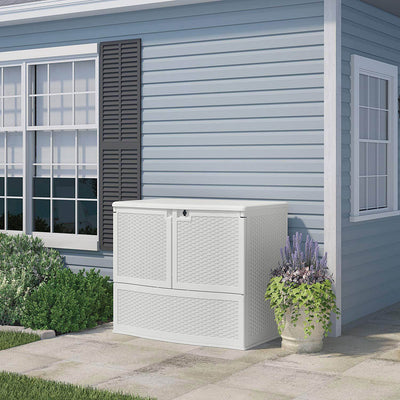Suncast 195 Gallon Oasis Storage Shelf and Entertaining Station, White(Open Box)