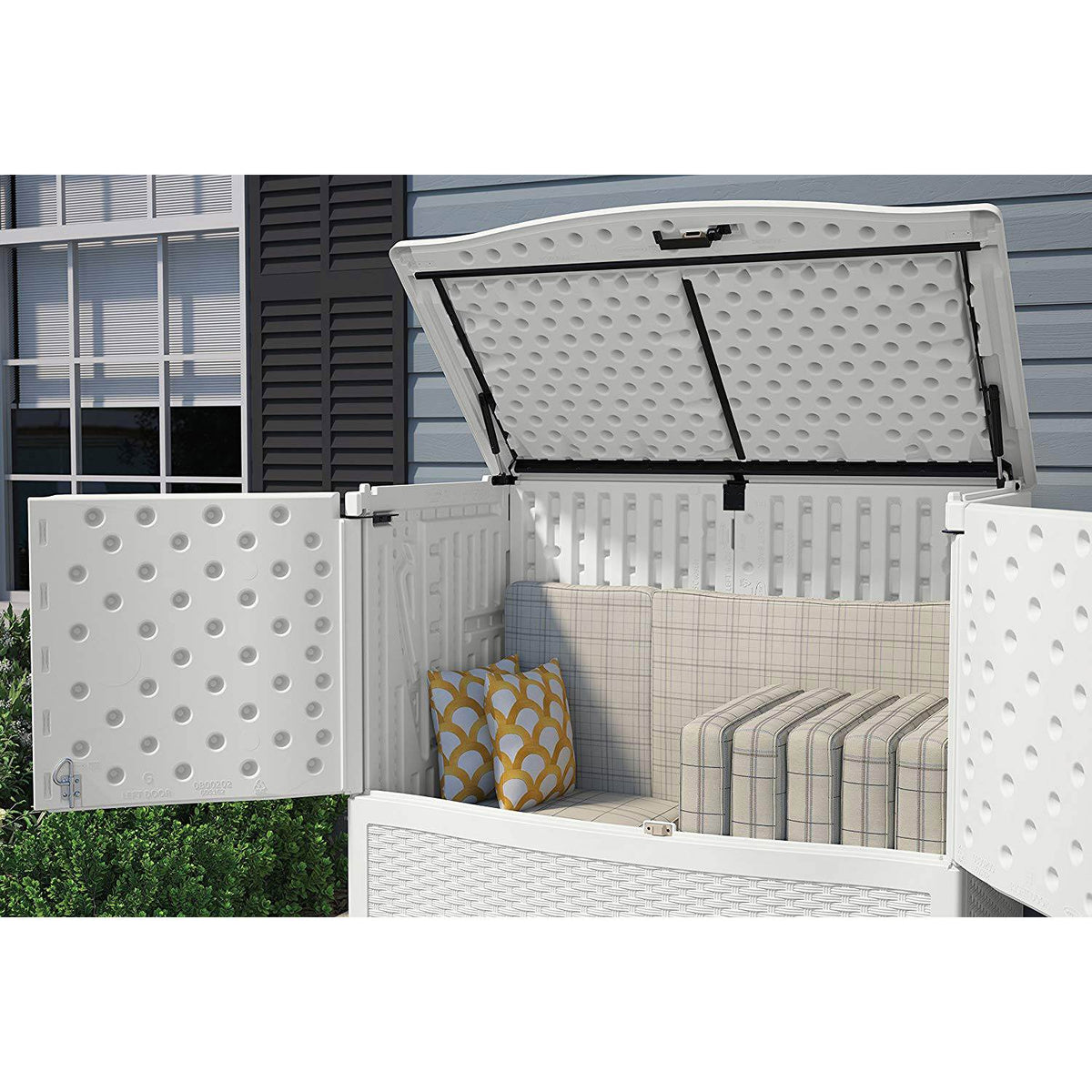 Suncast 195 Gallon Oasis Storage Shelf and Entertaining Station, White(Open Box)