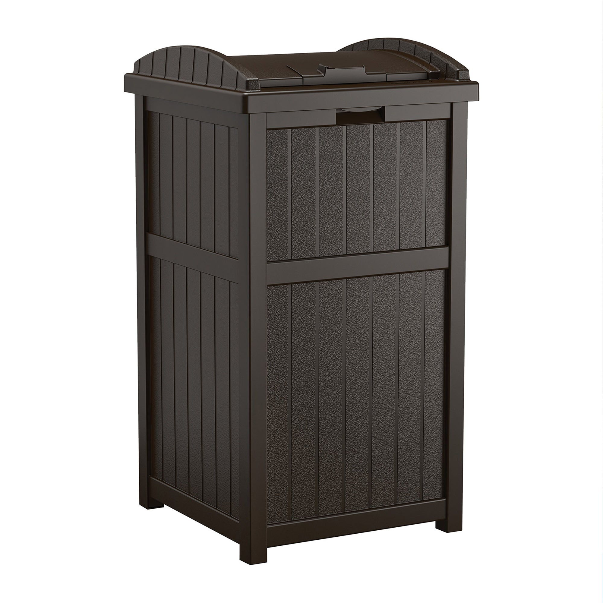 Suncast GH1732J Trashcan Hideaway Outdoor 33 Gallon Garbage Waste Bin, Java (Damaged)