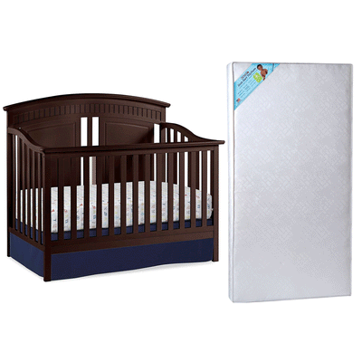 Thomasville Majestic 4 in 1 Crib, Espresso & Kolcraft Fresh Start Crib Mattress