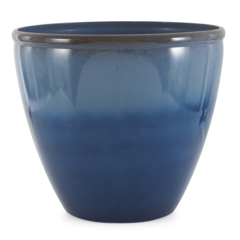 Suncast 1606NP36 Seneca 16" Ombre Decorative Durable Resin Planter Blue & Brown