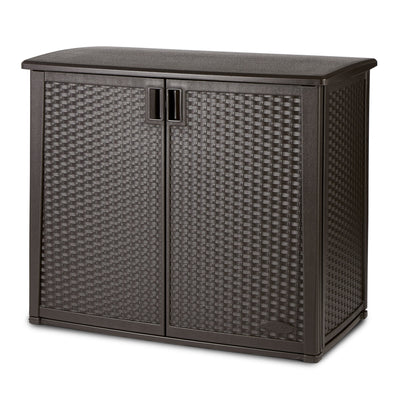 Suncast Elements 97 Gallon Backyard Oasis Storage Entertaining Station w/Shelf