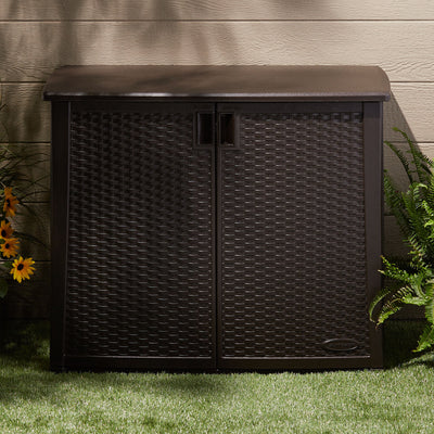 Suncast Elements 97 Gallon Backyard Oasis Storage Entertaining Station w/Shelf