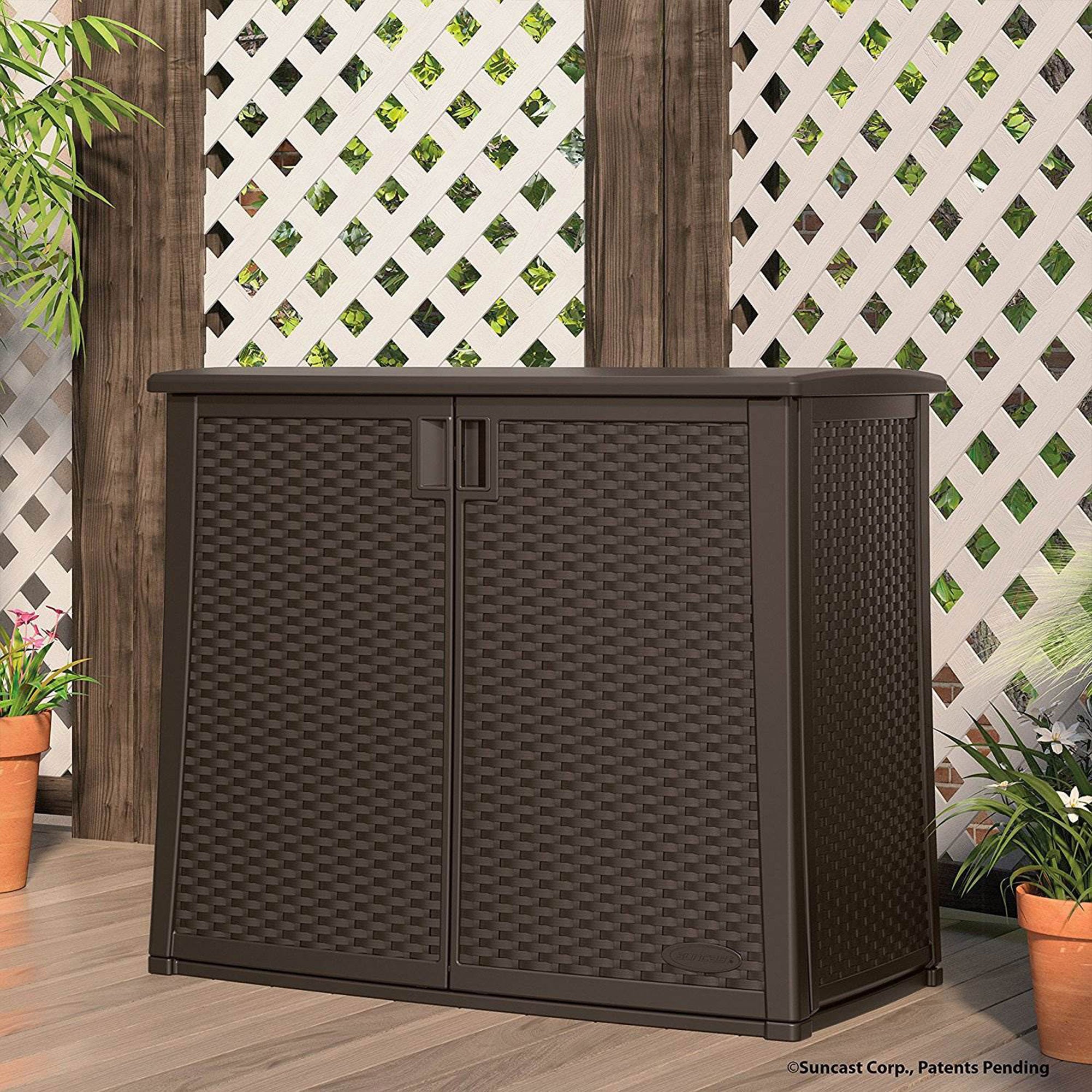 Suncast Elements 97 Gallon Backyard Oasis Storage Entertaining Station w/Shelf