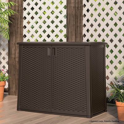 Suncast Elements 97 Gallon Backyard Oasis Storage Entertaining Station w/Shelf