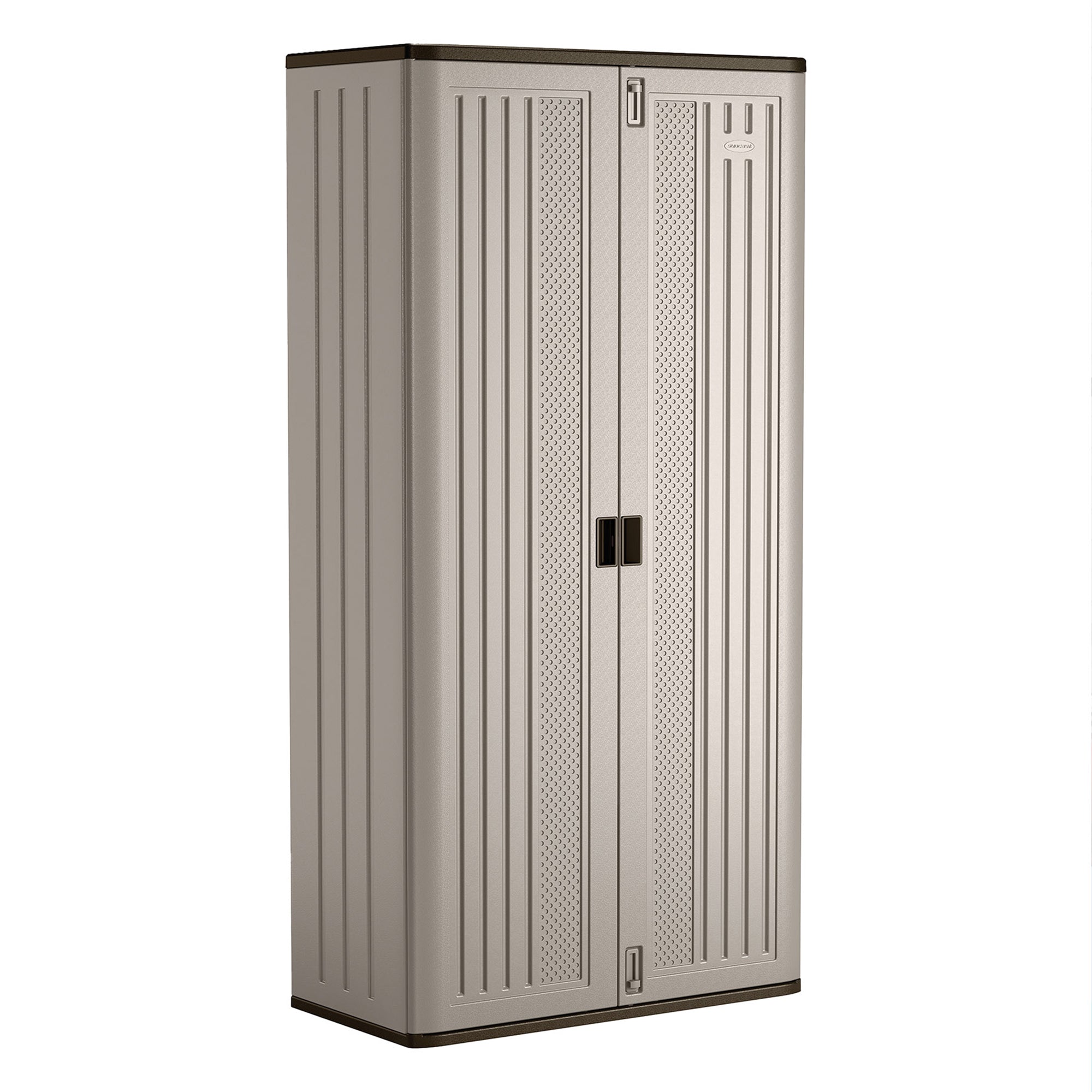 Suncast Tall 80.2" Resin Storage Cabinet with Double-Wall Construction, Platinum