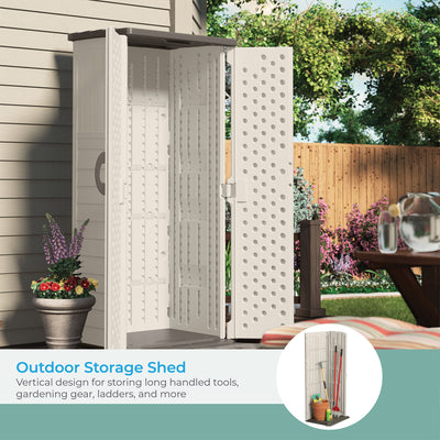 Suncast BMS1250 22 Cubic Feet Resin Versatile Vertical Storage Shed Building