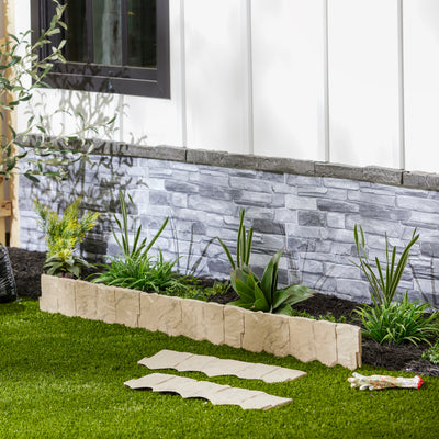 Suncast Landscape Design Border Decorative Natural Rock Stone Edging (Open Box)