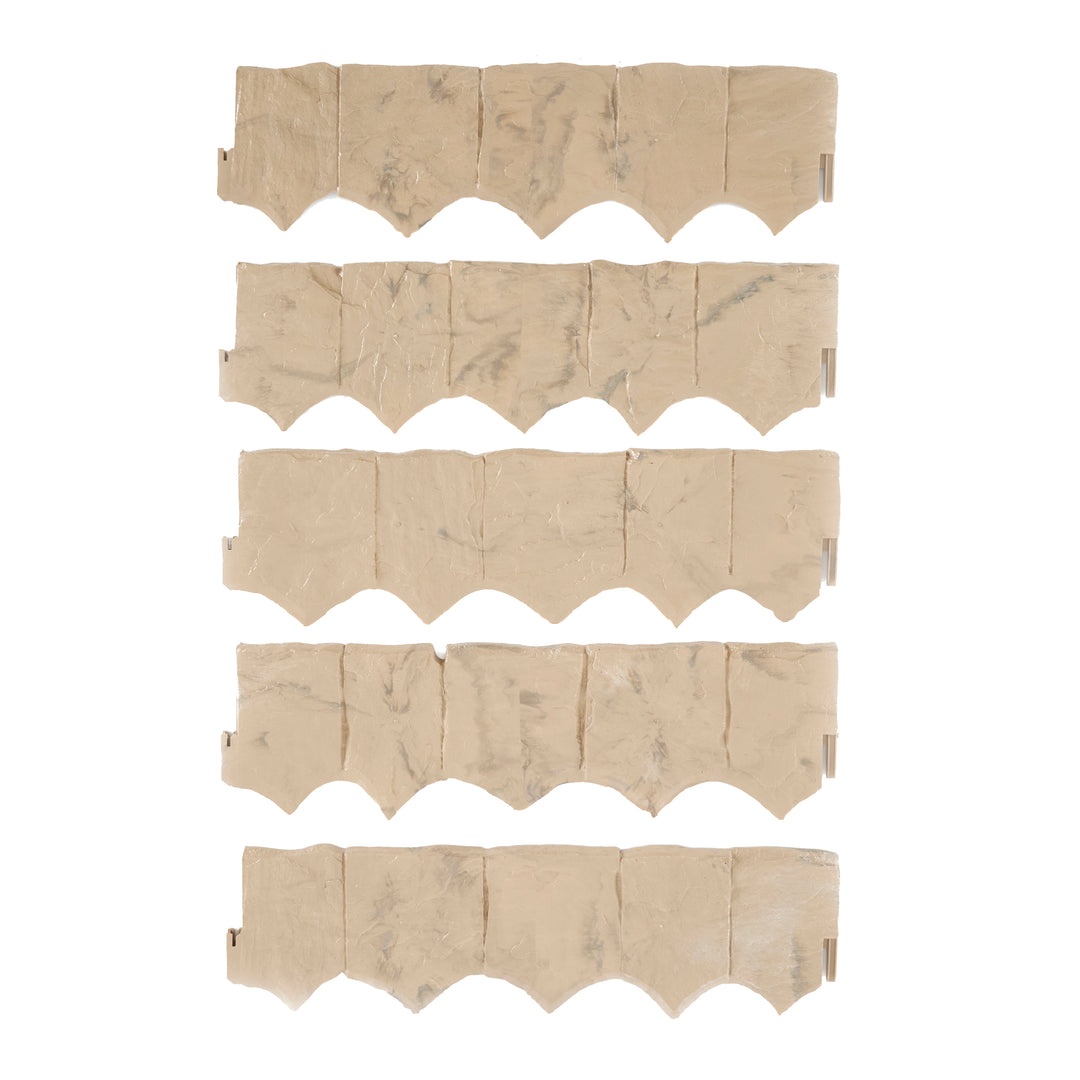 Suncast Landscape Design Border Decorative Natural Rock Plastic Edging (20 Pack) - VMInnovations