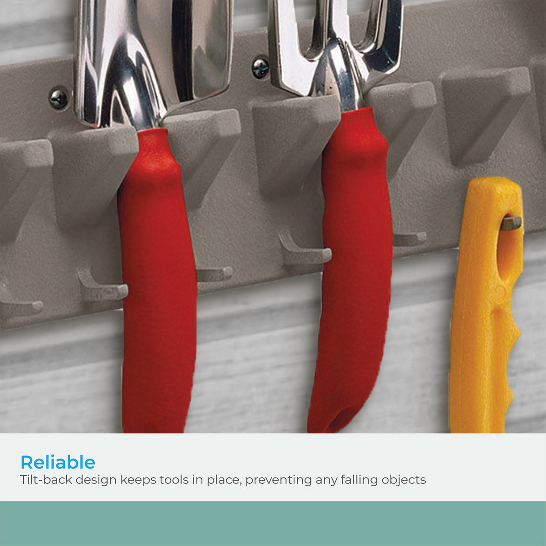 Suncast 2 Foot Wall Mounted Garage Garden Hand Tool Hanger Organizer (2 pack)