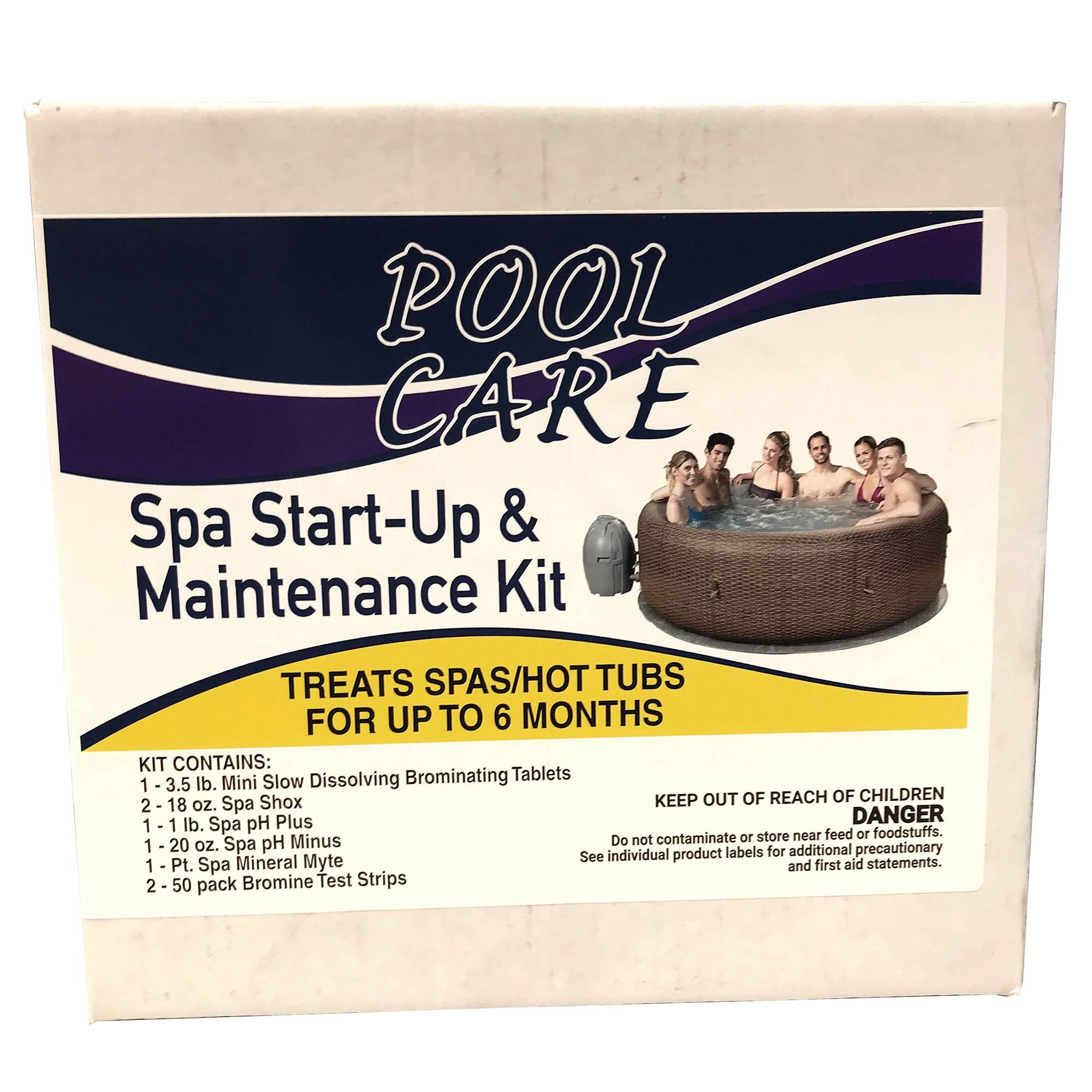 Intex Inflatable Pure Spa 6-Person Hot Tub & Qualco Spa 6 Month Chemical Kit
