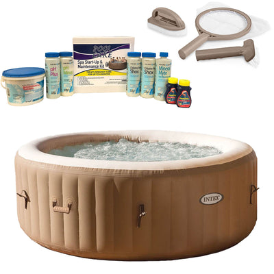 Intex PureSpa 4-Person Inflatable Hot Tub, Spa Maintenance Kit, & Chemical Kit