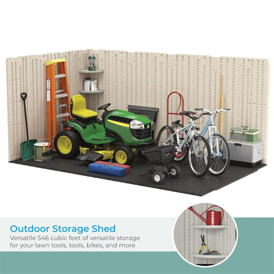 Suncast Tremont 8 ft. x 10 ft. Heavy Duty Resin Storage Shed w/Windows, Vanilla - VMInnovations