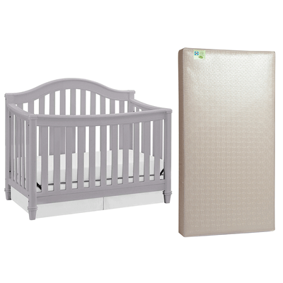Thomasville Kids Auburn 4 in 1 Convertible Crib, Gray & Sealy Soybean Mattress