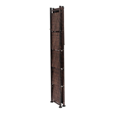 Origami 6 Tier Classic Steel Bookcase Organizer Storage Rack, Bronze (2 Pack)
