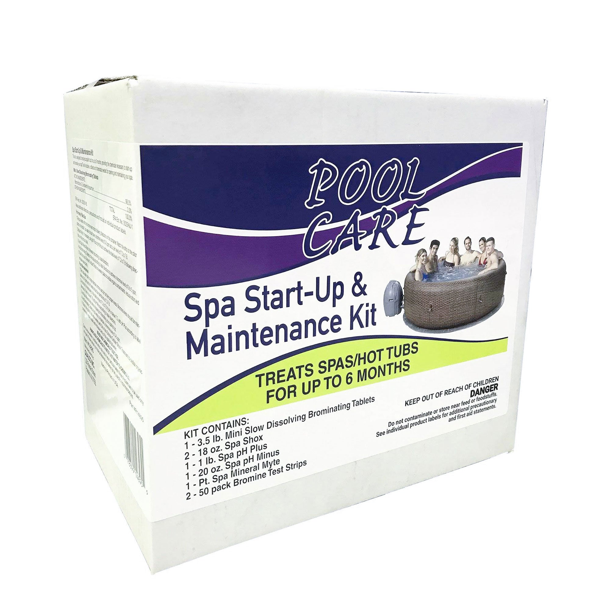 Coleman SaluSpa 4 Person Inflatable Hot Tub, Gray & Qualco 6 Month Chemical Kit