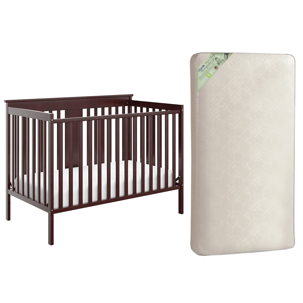 Storkcraft Mission Ridge 4 in 1 Crib, Espresso & Kolcraft Pure Sleep Mattress