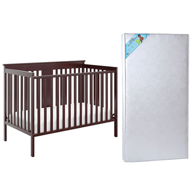 Storkcraft Mission Ridge 4 in 1 Crib, Espresso & Kolcraft Fresh Start Mattress