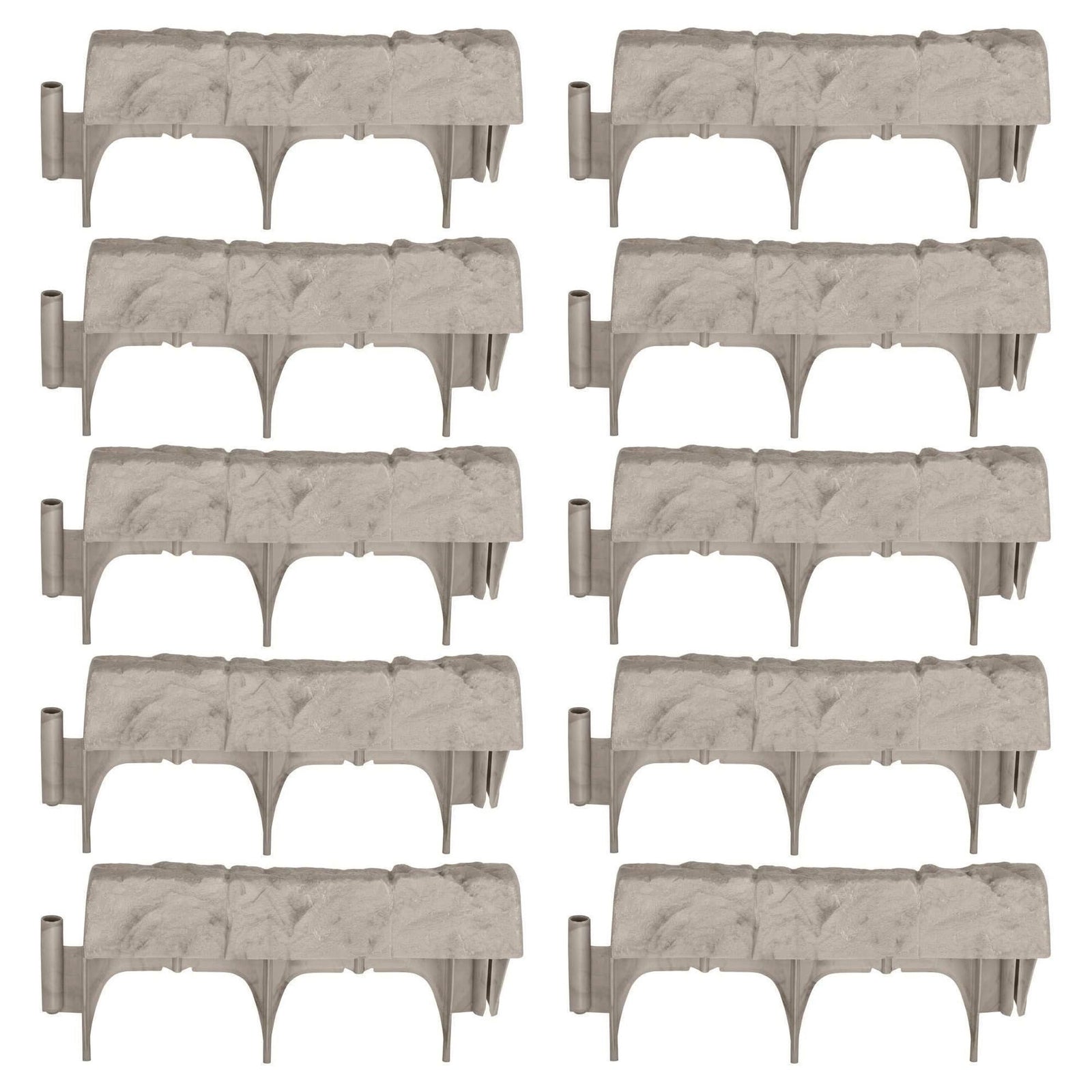 Suncast 10 Piece 12" Landscape Design Border Decorative Natural Stone Edging - VMInnovations