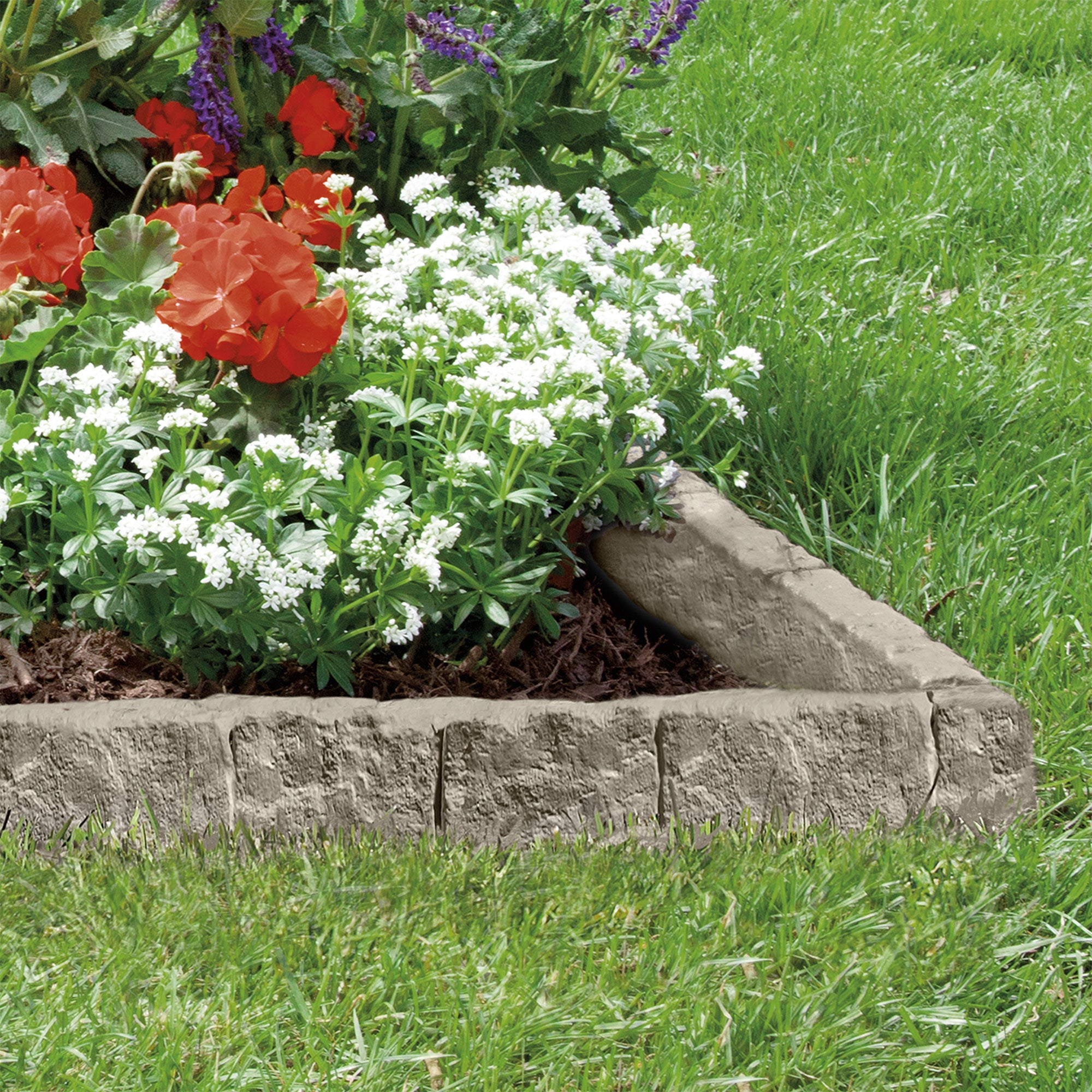 Suncast Landscape Design Border Decorative Rock Stone Edging (Open Box) (4 Pack)