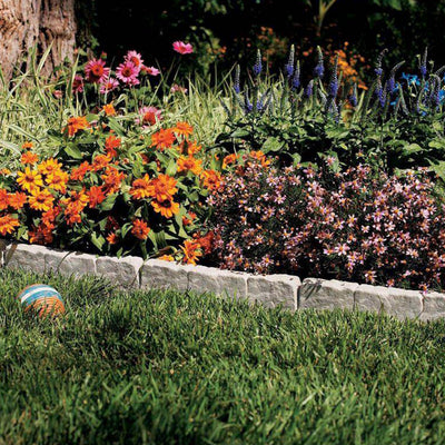 Suncast Landscape Border Decorative Natural Stone Edging, 12" Sections (30 Pack) - VMInnovations