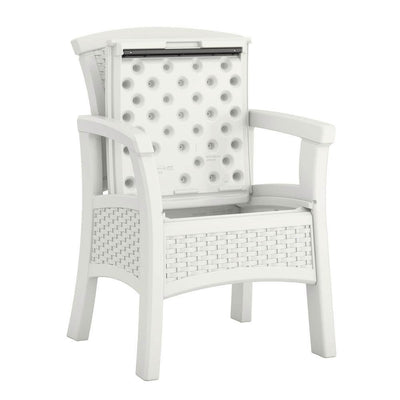 Suncast Elements Durable Resin Outdoor Patio Dining Chair, White (Open Box)