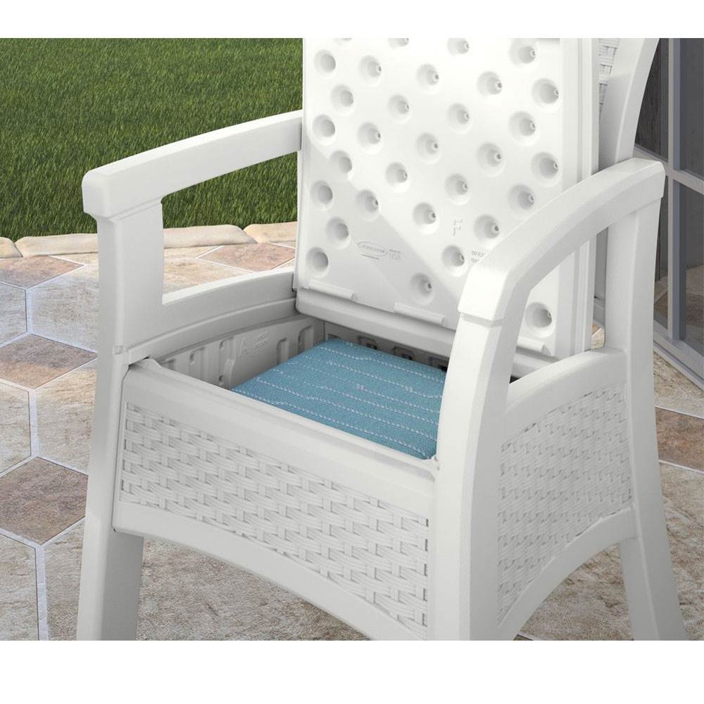 Suncast Elements Durable Resin Outdoor Patio Dining Chair, White (Open Box)