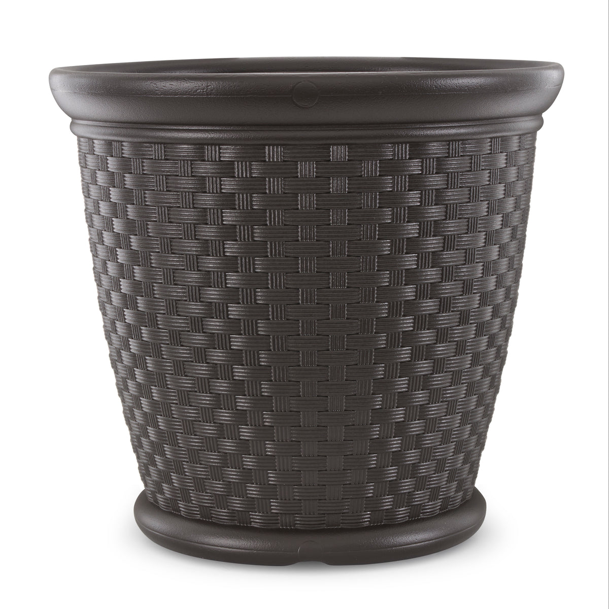 Suncast Sonora 22 Inch Resin Wicker Garden Flower Planter, Java (Used)