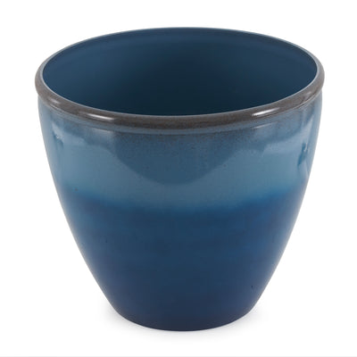 Suncast 16 Inch Ombre Decorative Durable Resin Planter, Blue and Brown  (4 Pack)