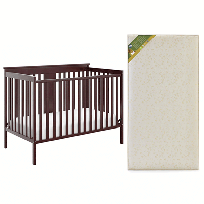 Storkcraft Mission Ridge 4 in 1 Bed, Espresso & Sealy Soybean Crib Mattress