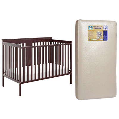 Storkcraft Mission Ridge 4 in 1 Crib, Espresso & Sealy Posturepedic Mattress