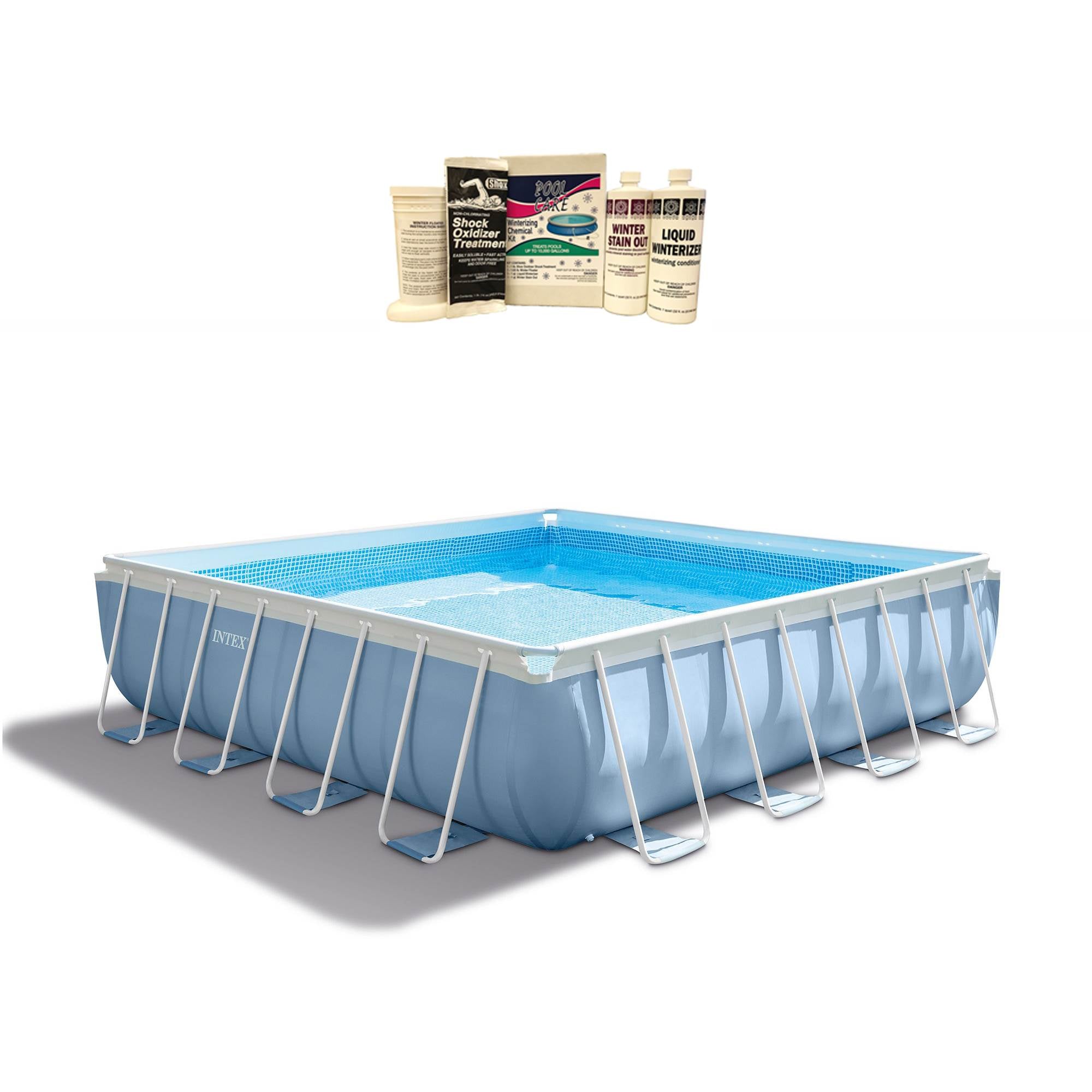 Intex 16' x 48" Prism Frame Square Above Ground Pool w/ Pump & Winterizing Kit