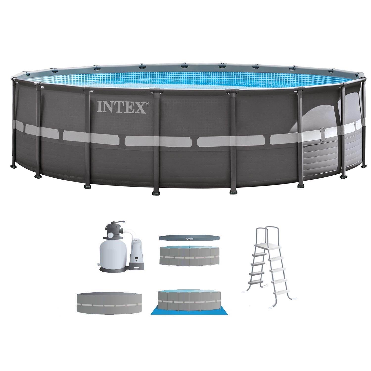 Intex 18ft x 52in Ultra Frame Above Ground Pool with Sand Pump & Winterizing Kit
