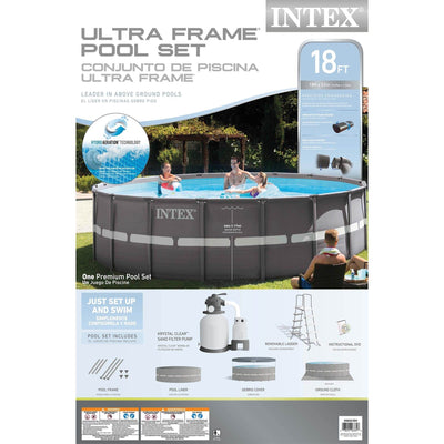 Intex 18ft x 52in Ultra Frame Above Ground Pool with Sand Pump & Winterizing Kit
