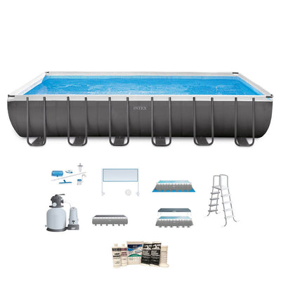 Intex 24ft x 12ft x 51.6in Ultra Frame Pool Set w/ Sand Pump & Winterizing Kit