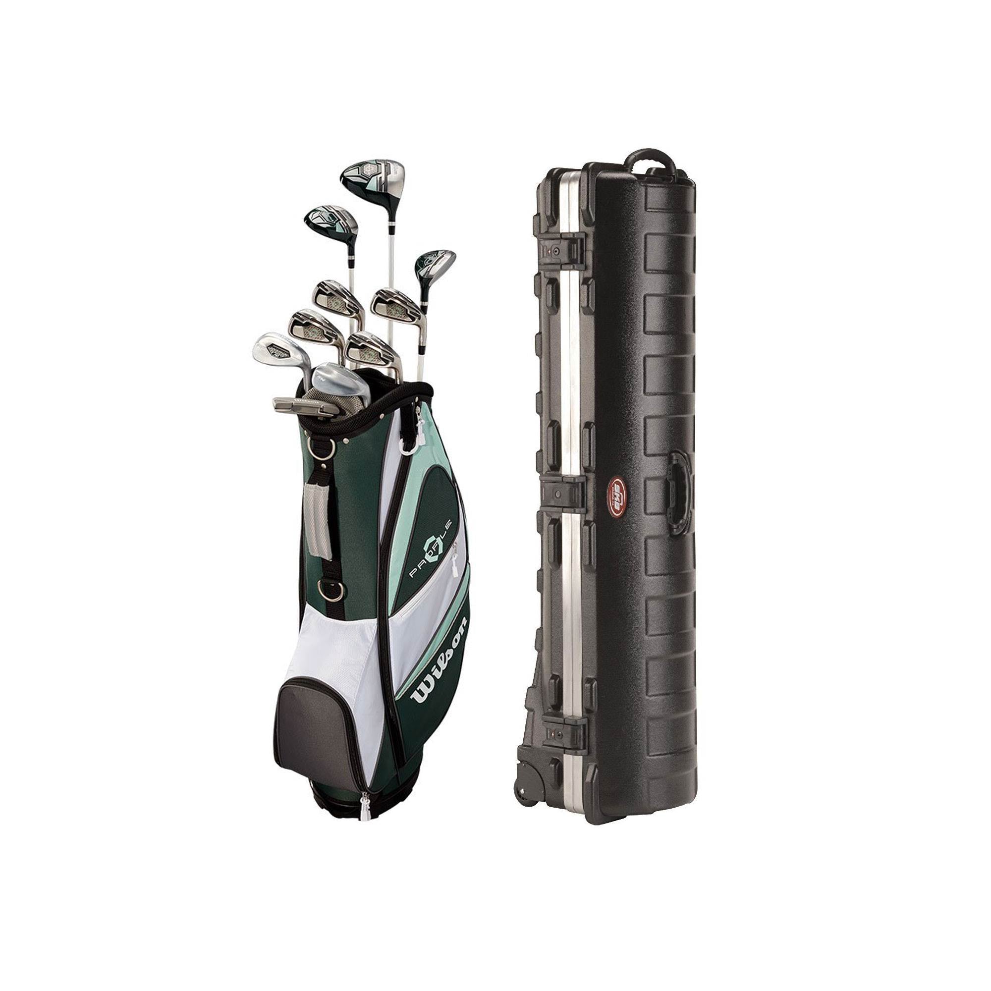 Wilson Profile XLS Women's LH Graphite Golf Club Set, Teal & Wheeled Travel Case