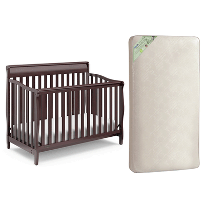 Graco Stanton 4 in 1 Convertible Crib, Espresso & Kolcraft Pure Sleep Mattress