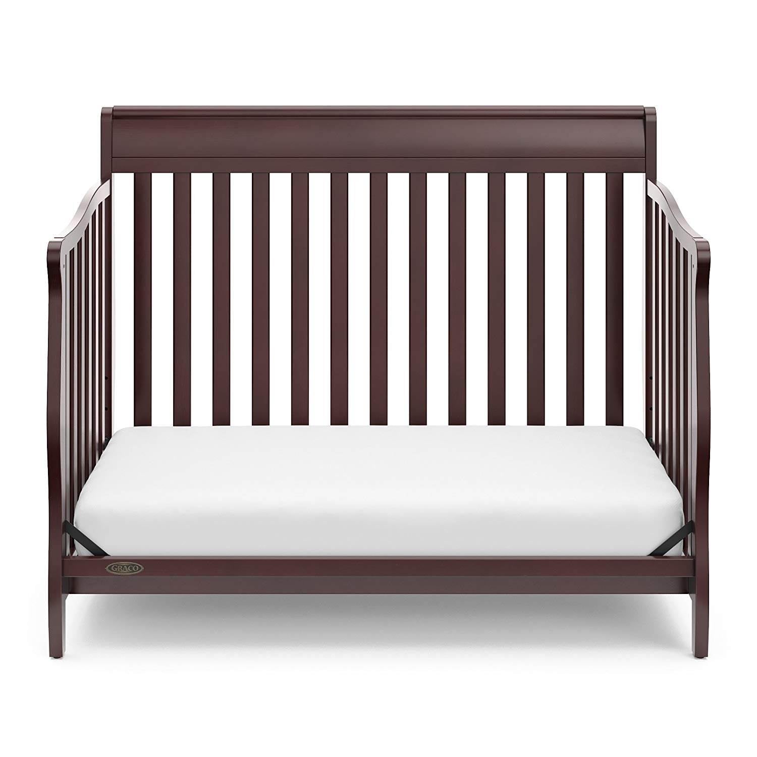 Graco Stanton 4 in 1 Convertible Crib, Espresso & Kolcraft Fresh Start Mattress - VMInnovations